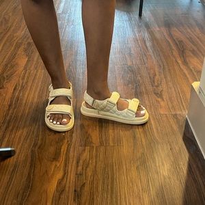 Double Strap Nude Sandals